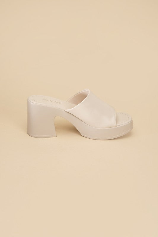 Typo Block Slide Mules Platform Heels