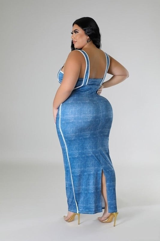 Plus Size Sleek Coordination Strap-Adorned Tube Top Skirt