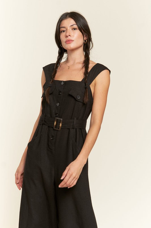 Plus Size Sleeveless Square Neck Jumpsuit
