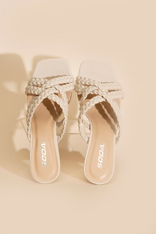 Kellan's Double Cross Braided Heels