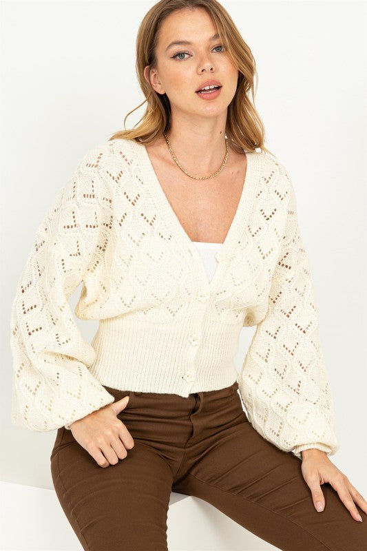 Women's Days Together Pointelle Sweater Cardigan