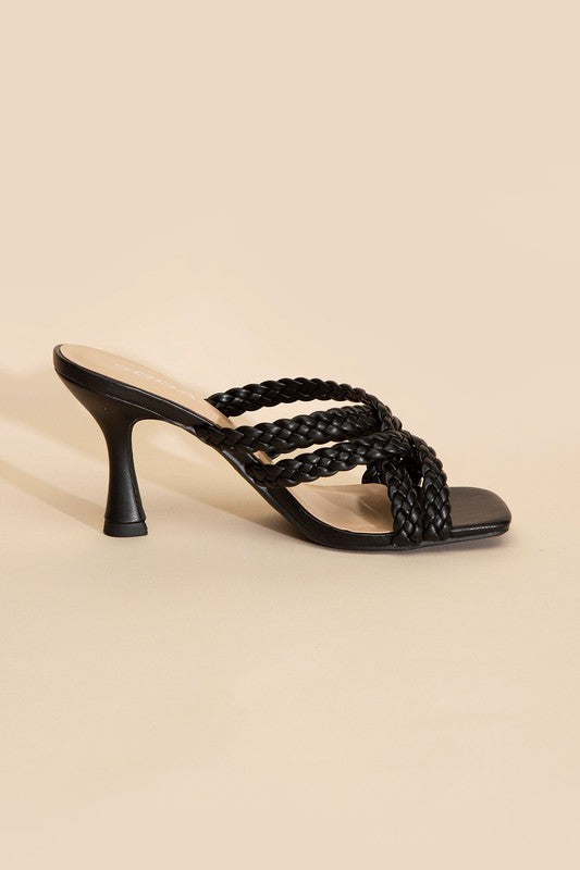 Kellan's Double Cross Braided Heels