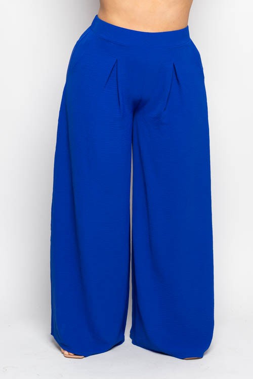 Plus Size Wide Leg Pleated Pants