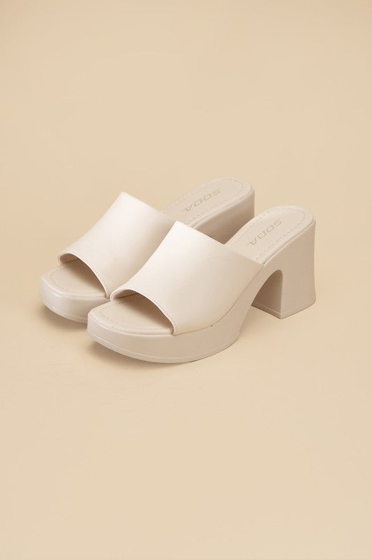 Typo Block Slide Mules Platform Heels