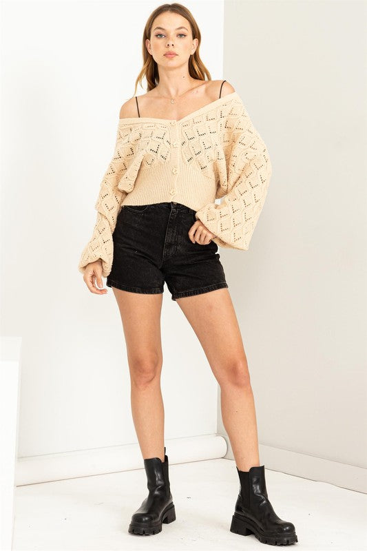 Women's Days Together Pointelle Sweater Cardigan