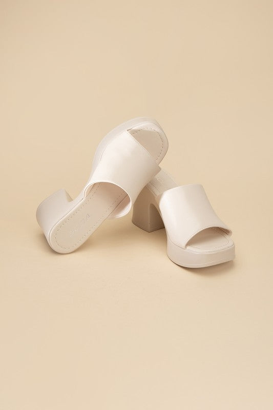 Typo Block Slide Mules Platform Heels