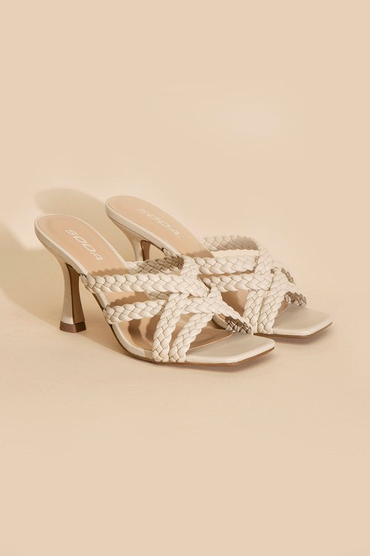 Kellan's Double Cross Braided Heels