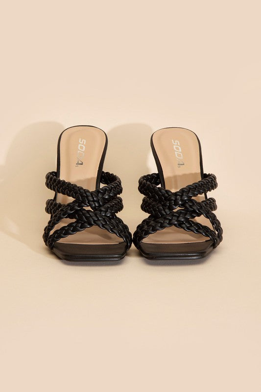 Kellan's Double Cross Braided Heels