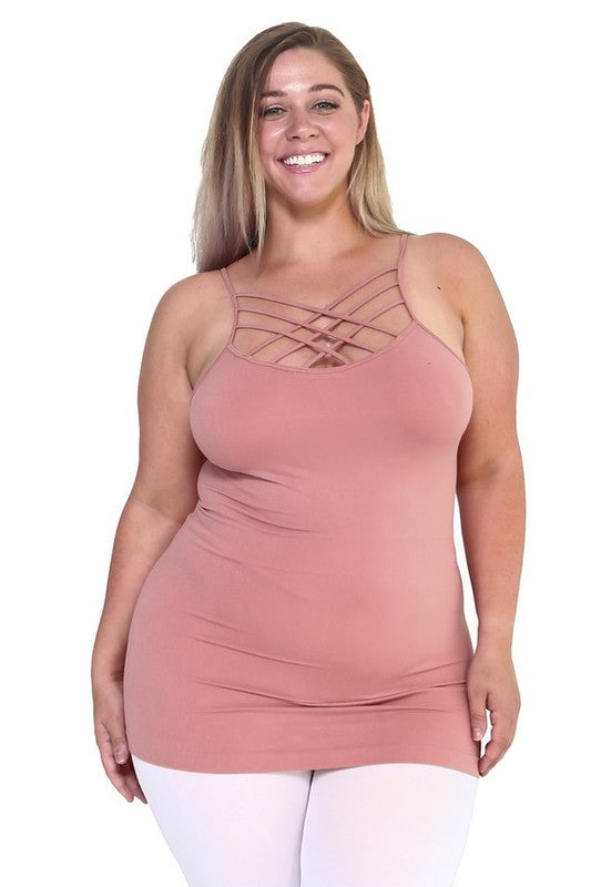 Women's Seamless Triple Criss-Cross Front Cami