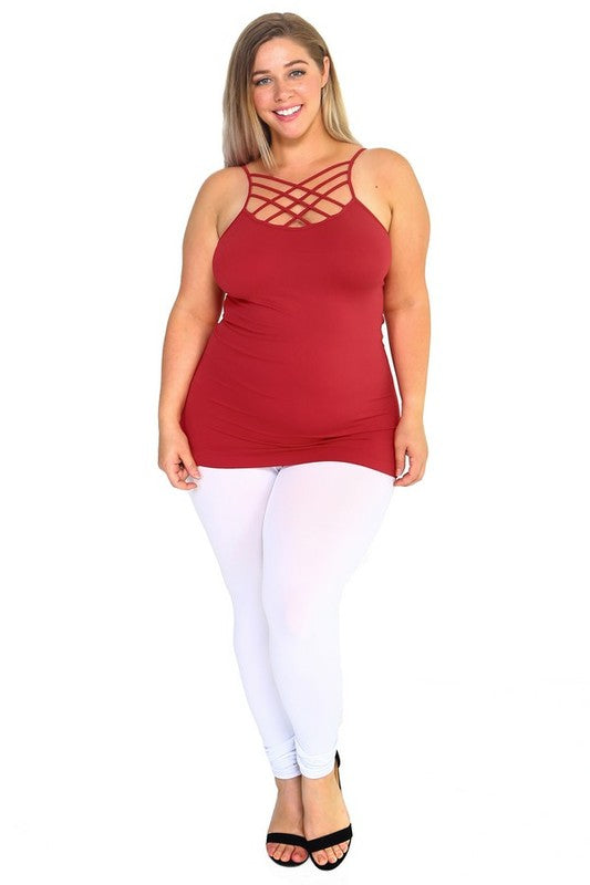 Women's Seamless Triple Criss-Cross Front Cami