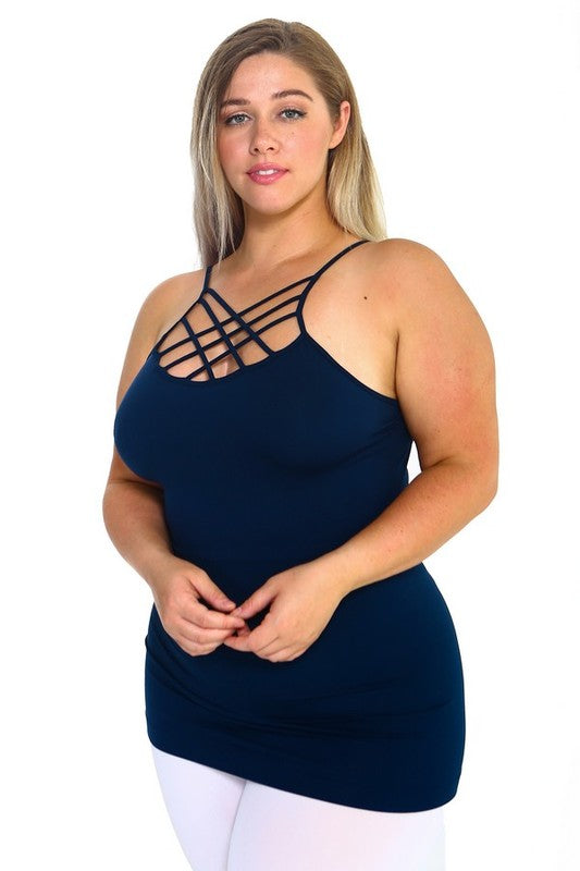 Women's Seamless Triple Criss-Cross Front Cami