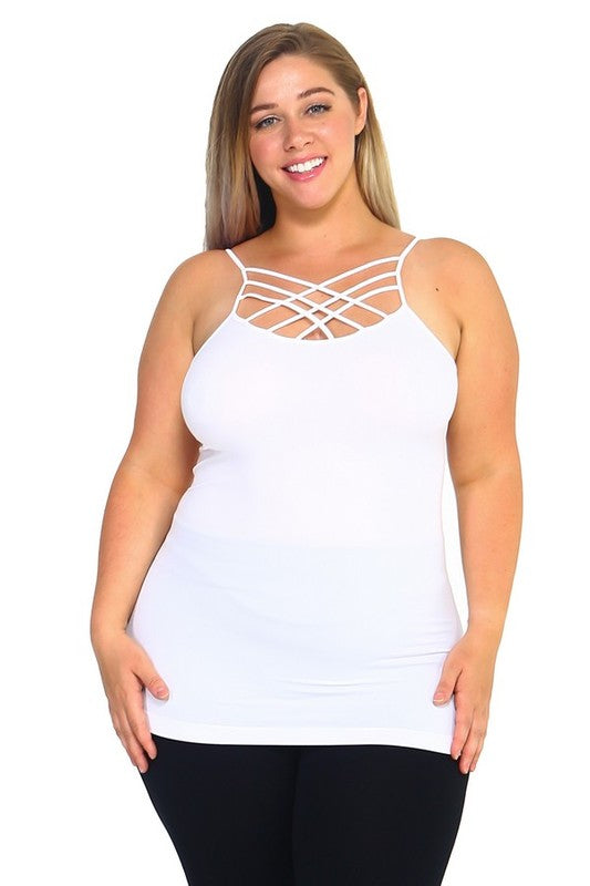 Women's Seamless Triple Criss-Cross Front Cami