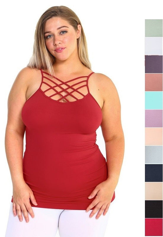 Women's Seamless Triple Criss-Cross Front Cami
