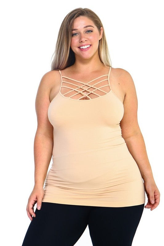 Women's Seamless Triple Criss-Cross Front Cami