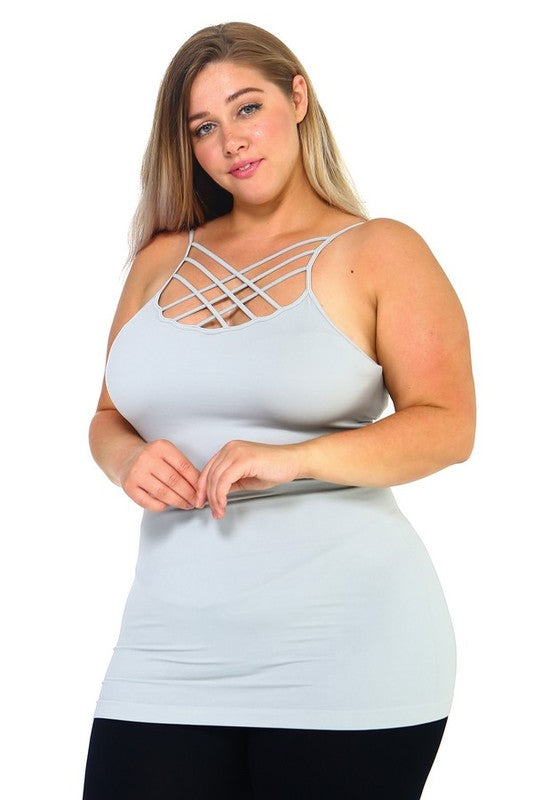 Women's Seamless Triple Criss-Cross Front Cami