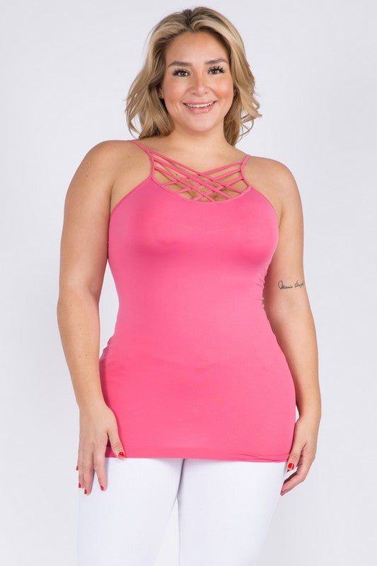 Women's Seamless Triple Criss-Cross Front Cami