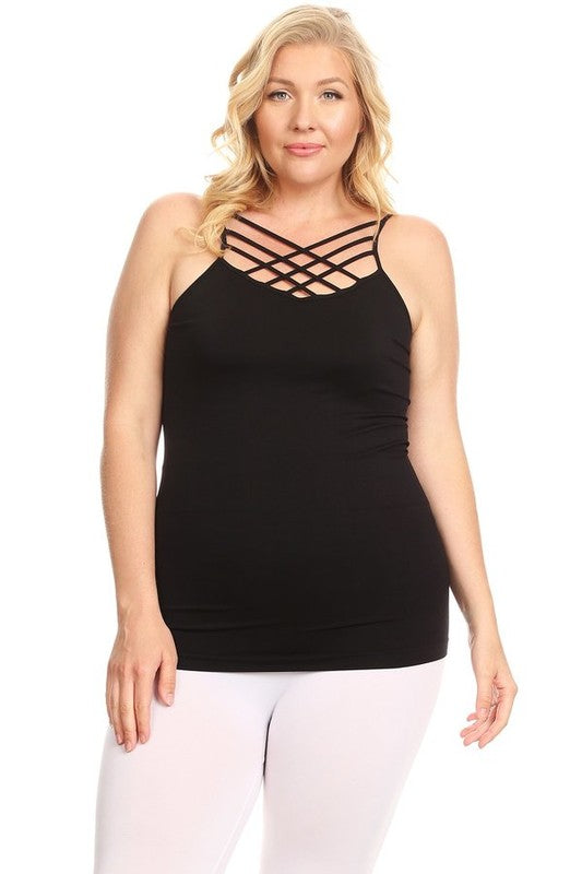 Women's Seamless Triple Criss-Cross Front Cami