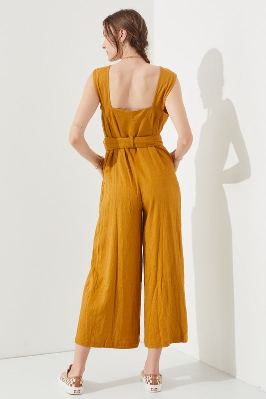 Plus Size Sleeveless Square Neck Jumpsuit