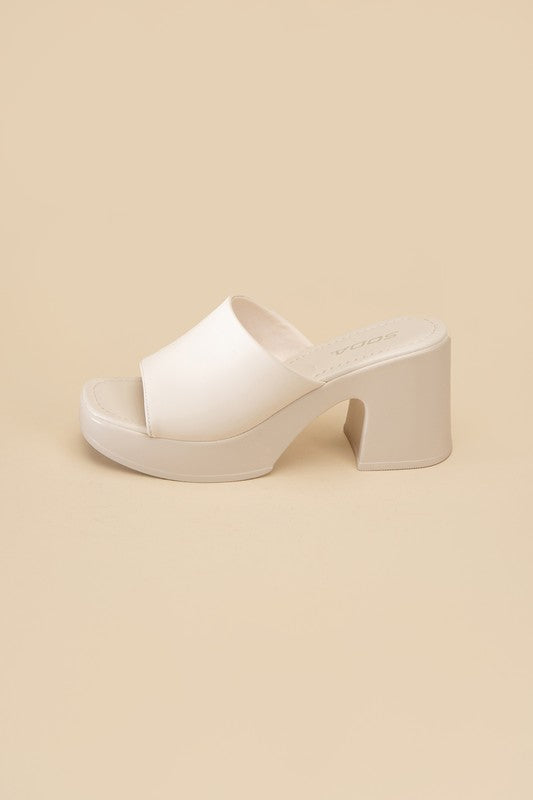 Typo Block Slide Mules Platform Heels