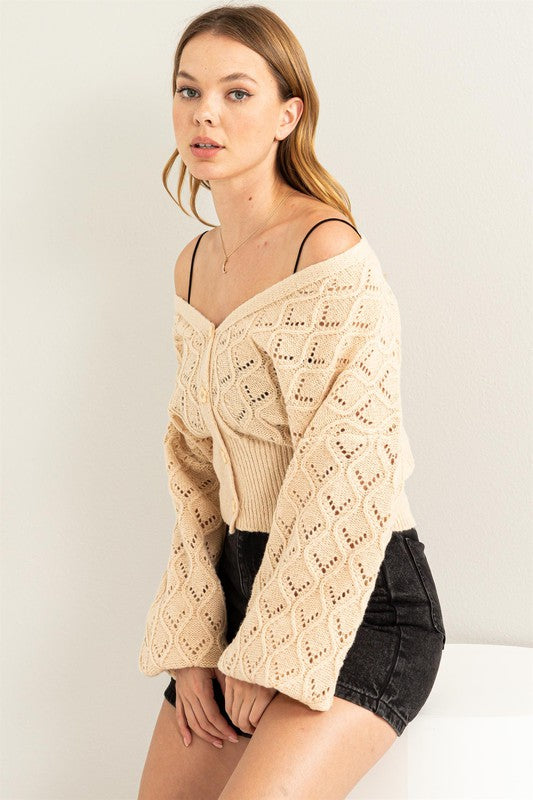 Women's Days Together Pointelle Sweater Cardigan
