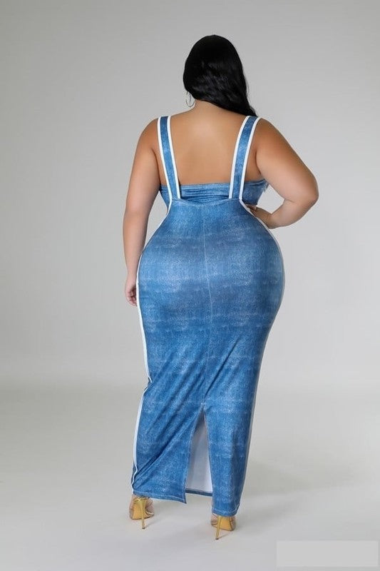Plus Size Sleek Coordination Strap-Adorned Tube Top Skirt