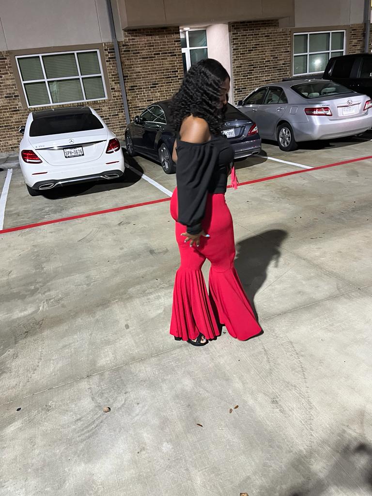 Full Length Mermaid Ruffled Flare Bell Bottom Pants