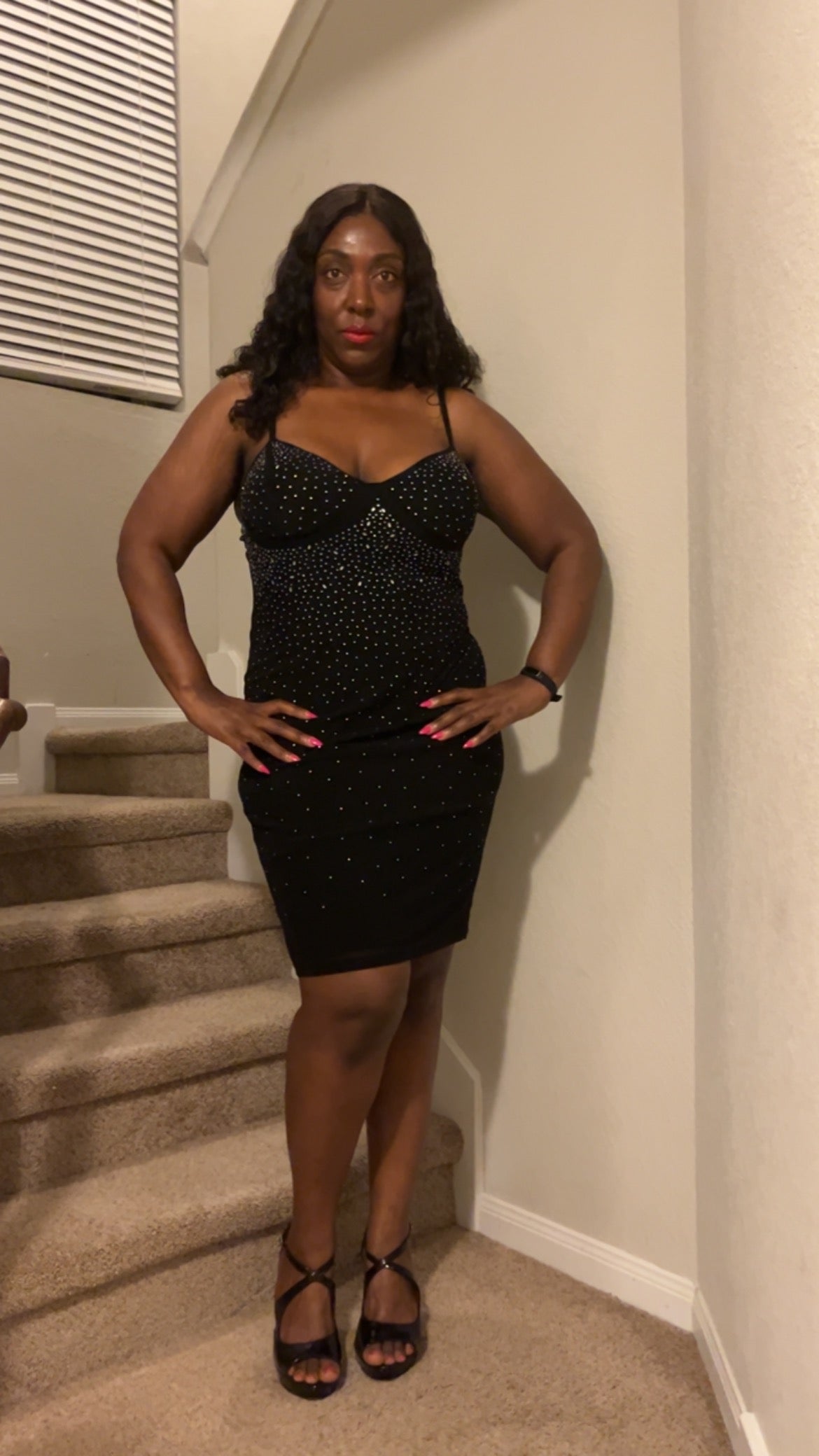 Plus Size Rhinestone Mesh Bustier Dress