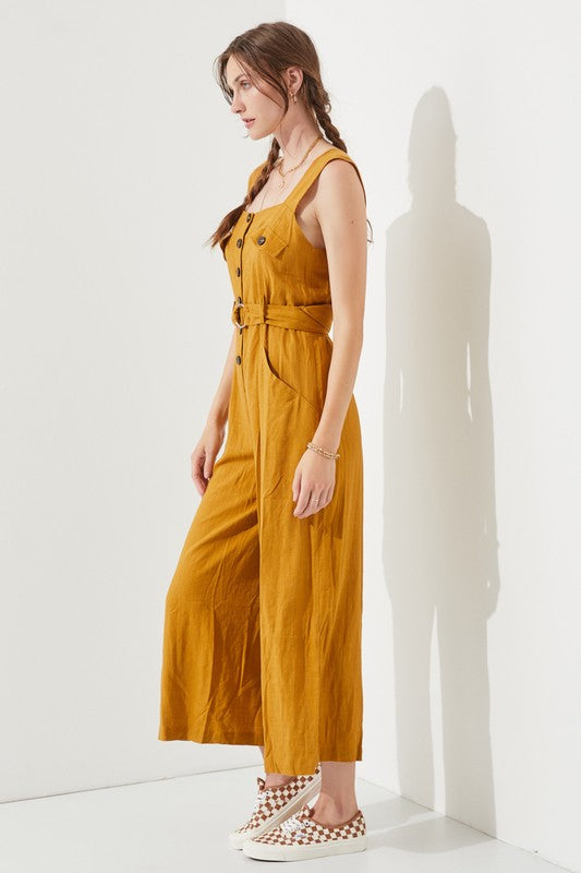 Plus Size Sleeveless Square Neck Jumpsuit