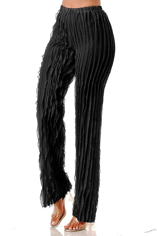 Sheer Ruffle Detail Pants