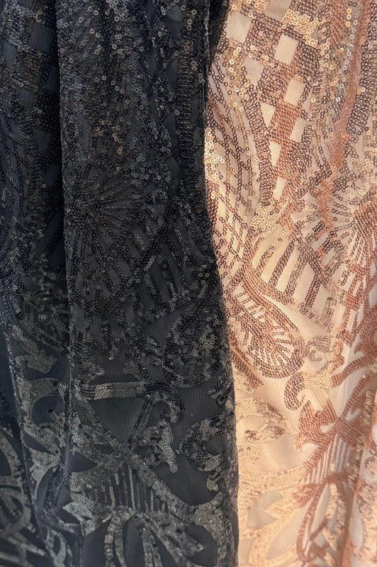 Plus Size Art Deco Sequin Mini Party Dress