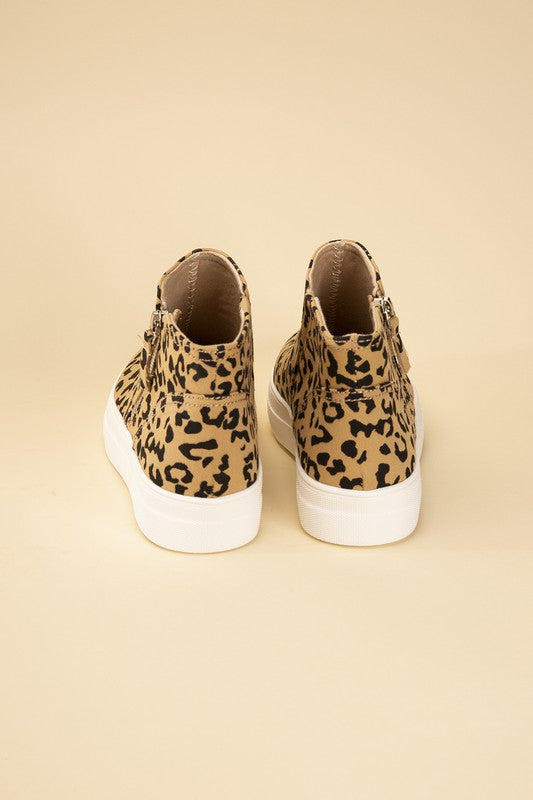 High Top Leopard Print Sneakers
