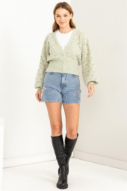 Women's Days Together Pointelle Sweater Cardigan