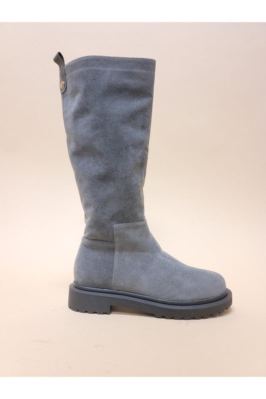 Casual Block Heel Suede Long Boots
