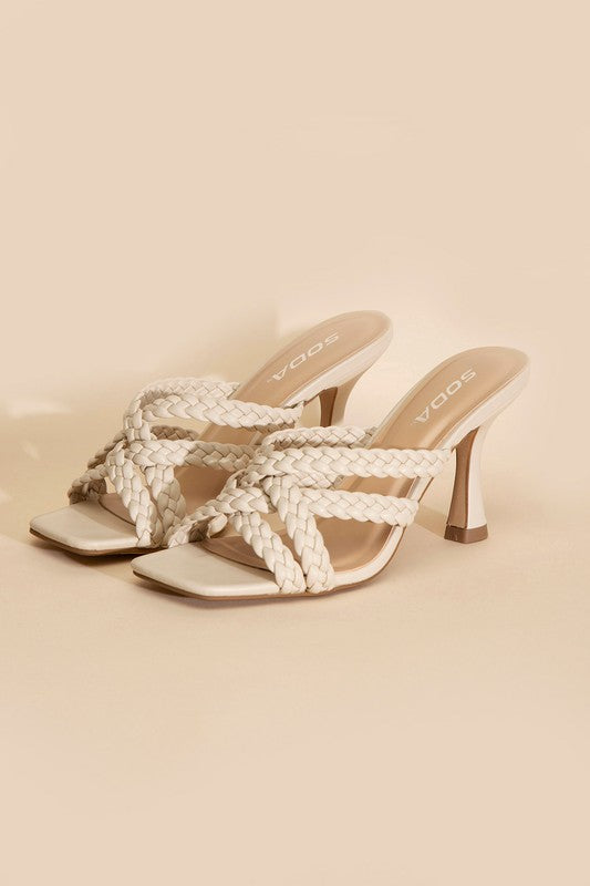 Kellan's Double Cross Braided Heels