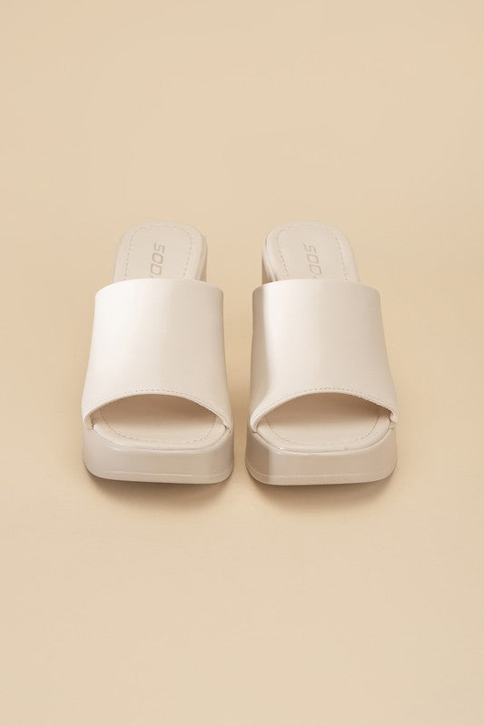 Typo Block Slide Mules Platform Heels