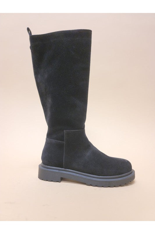 Casual Block Heel Suede Long Boots