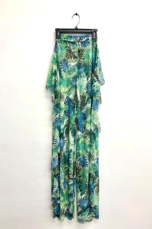 Women's Tropical Mesh Ruffle Pants
