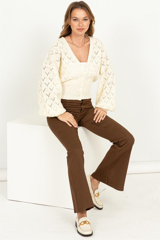 Women's Days Together Pointelle Sweater Cardigan