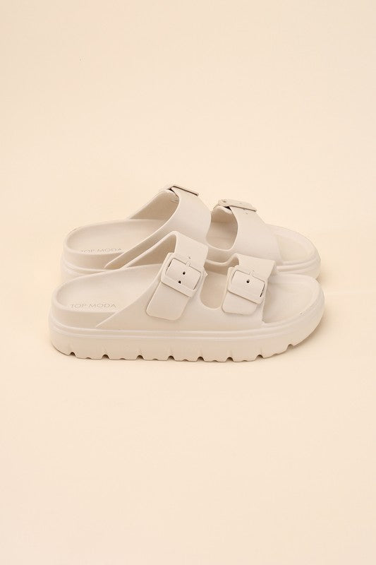 Buckle Strap Slip-on Slides