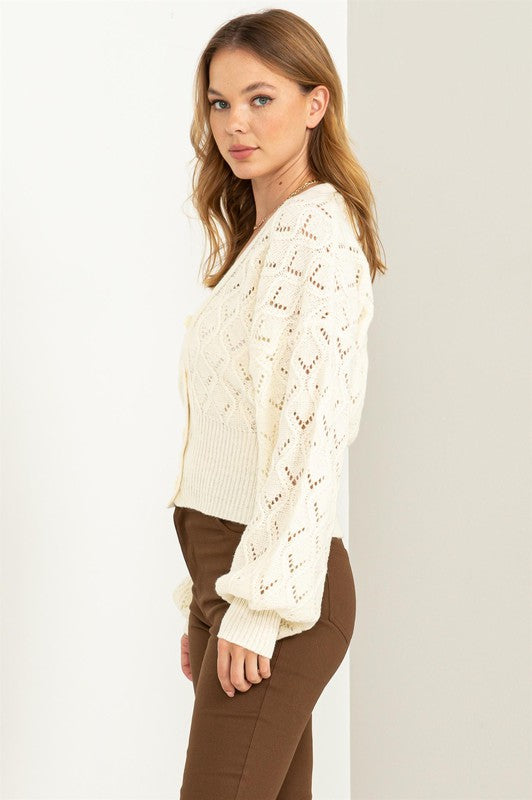 Women's Days Together Pointelle Sweater Cardigan