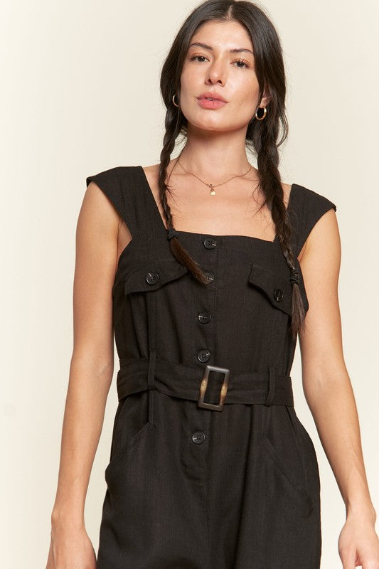 Plus Size Sleeveless Square Neck Jumpsuit