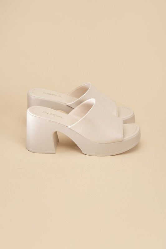 Typo Block Slide Mules Platform Heels
