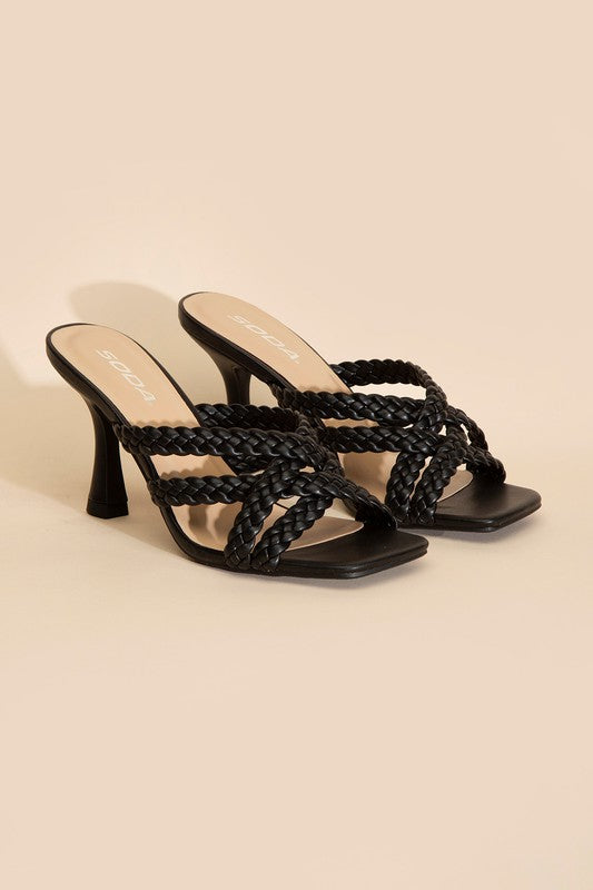 Kellan's Double Cross Braided Heels