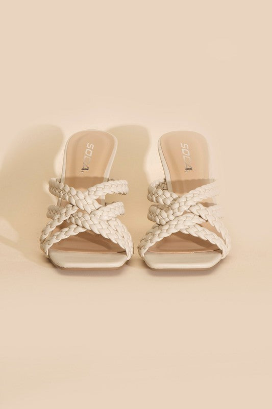 Kellan's Double Cross Braided Heels
