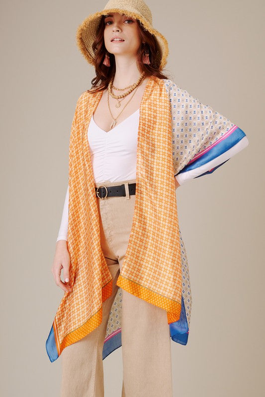Mosaic Pattern Kimono Top