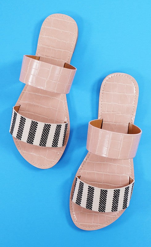 Women's Animal Print Double Band Strappy Sandals