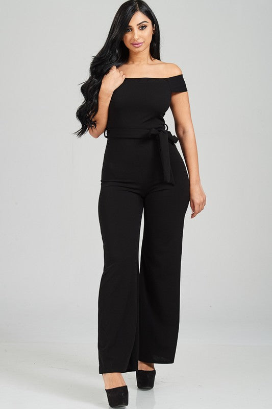 Women's Off The Shoulder Wide Leg Jumpsuit