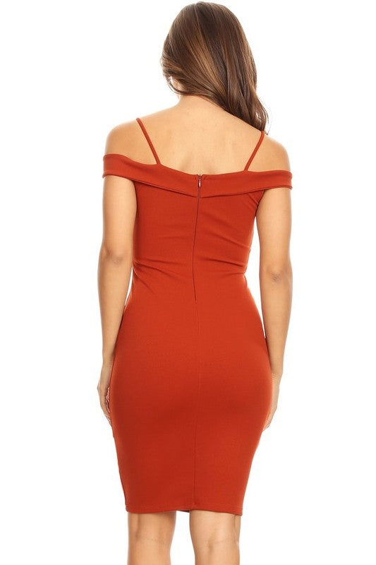 Women's Mustard Bodycon Fitted Dress