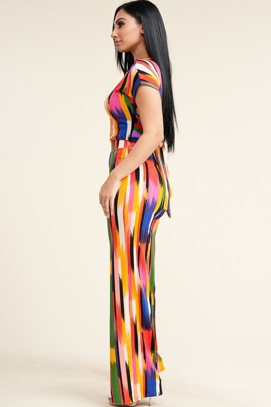 Women's Antenna Print Two Piece Pants Set