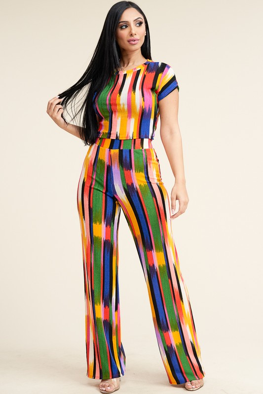 Women's Antenna Print Two Piece Pants Set